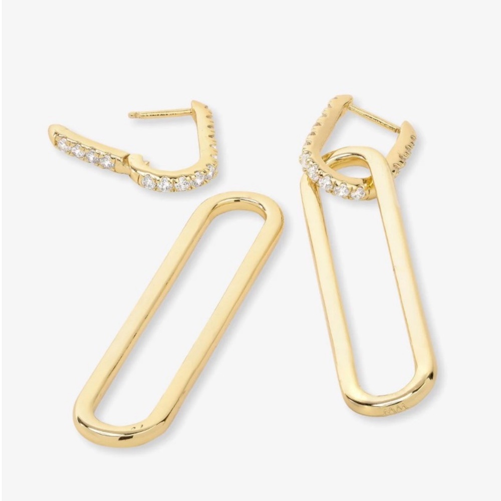 🤩NWT Melinda Maria Mama Carrie Chain Convertible Chain Earrings